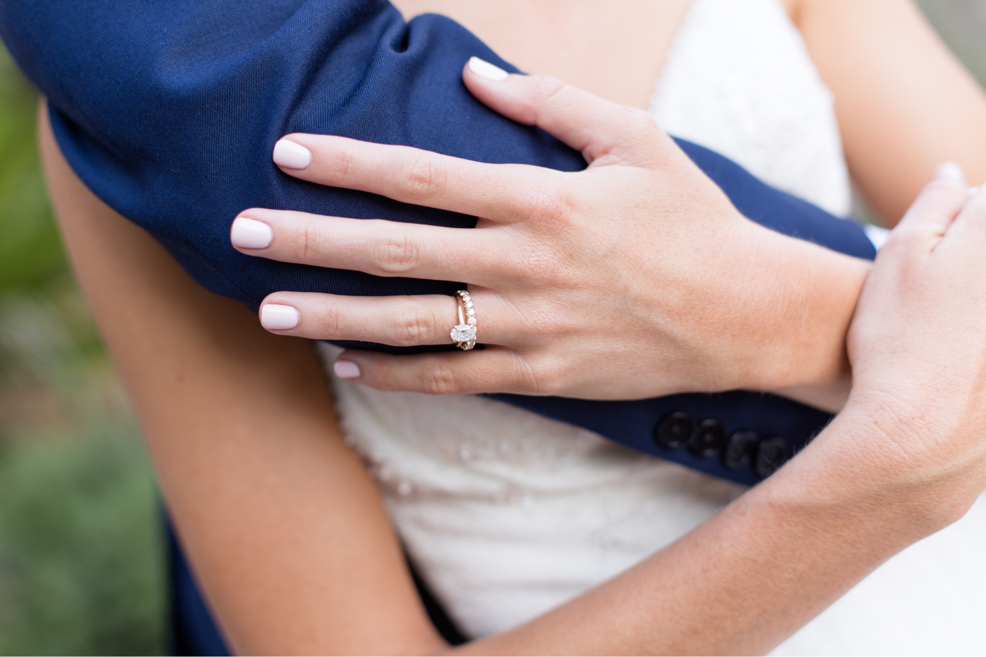 wedding ring on brides finger