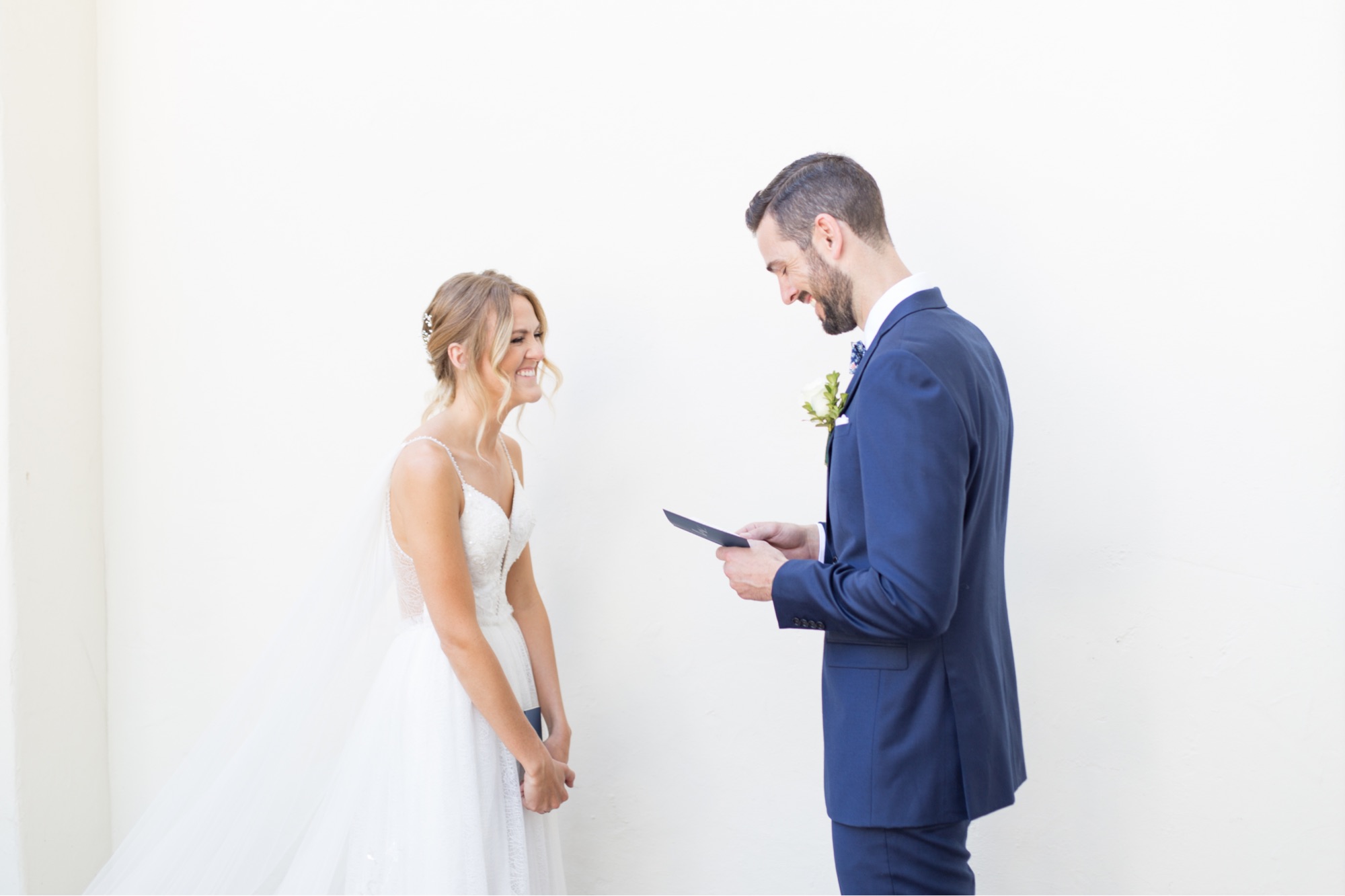 bride and groom exchanging vows at darlington house wedding