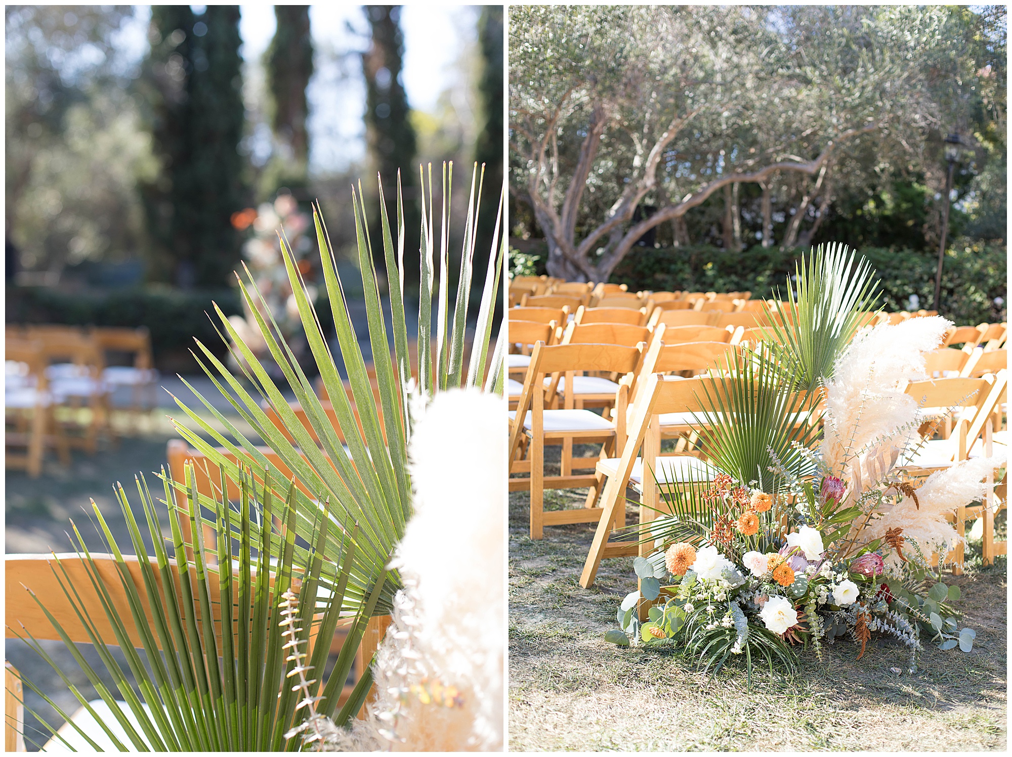 the dainty lion wedding ceremony florals