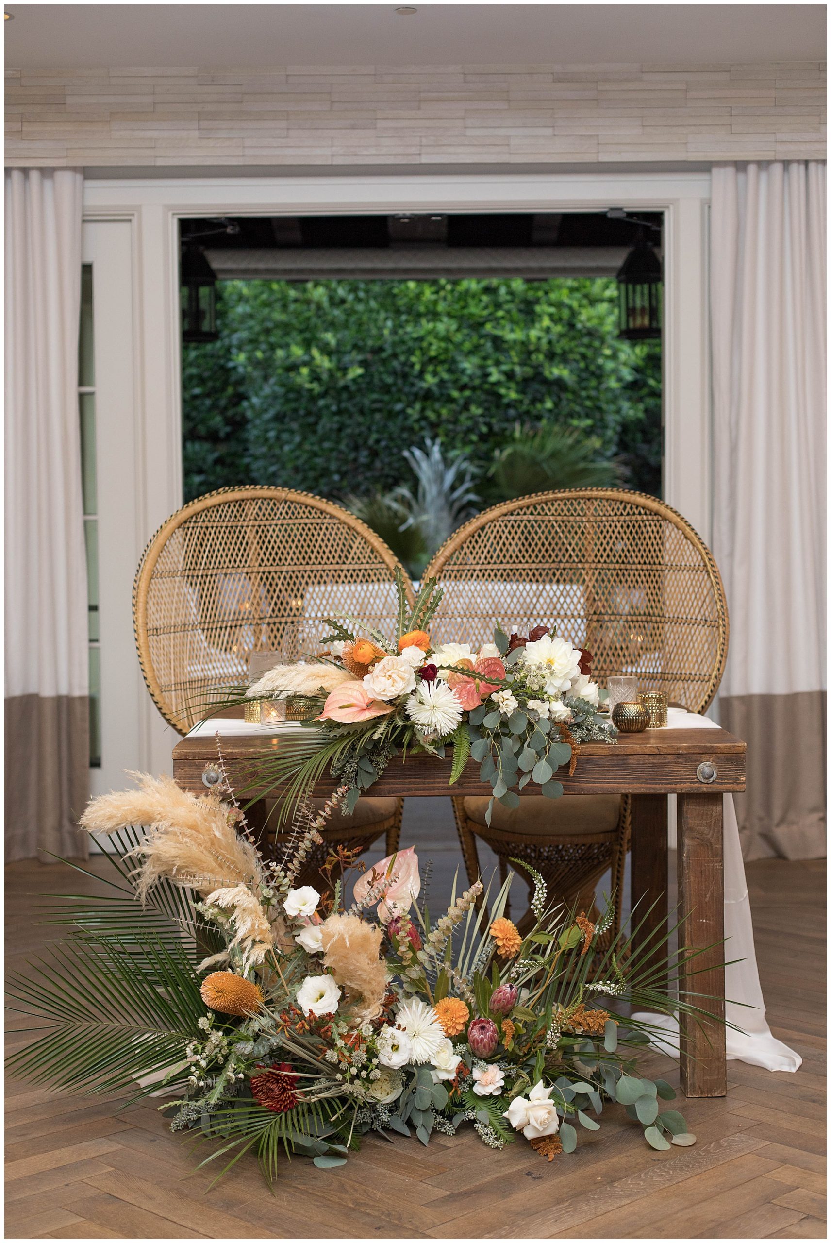 sweetheart table at reception