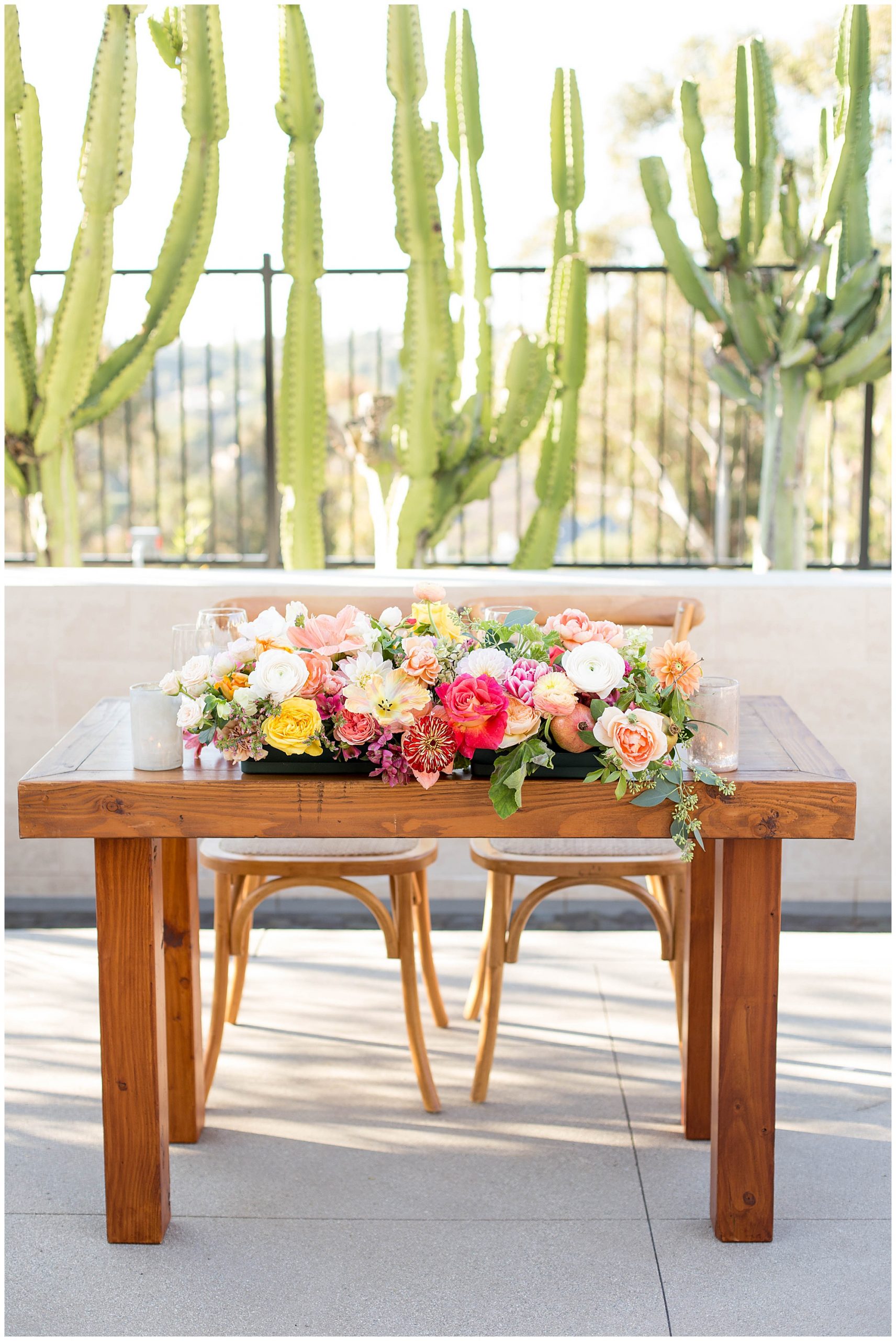 los angeles garden wedding sweetheart table