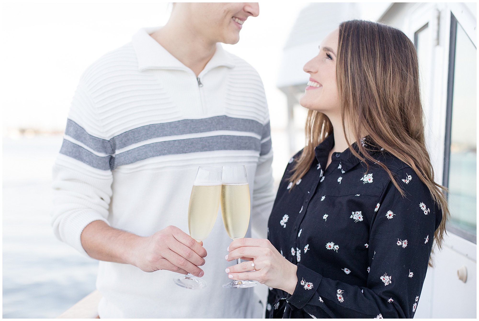 champagne engagement photos