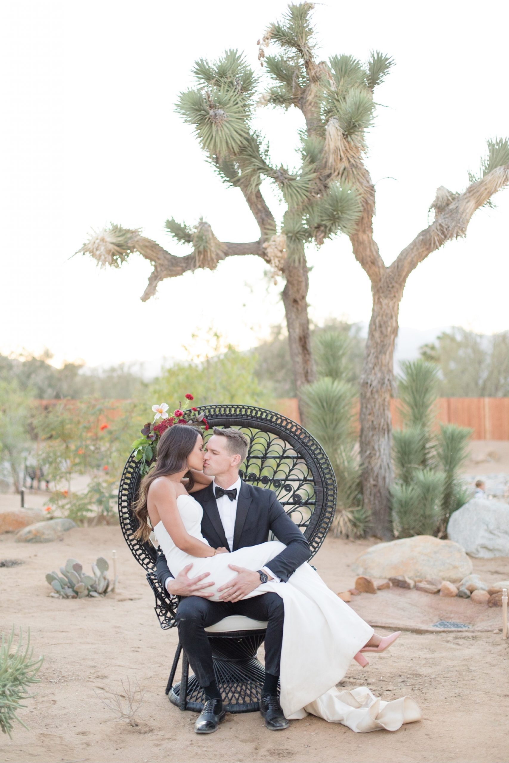 joshua tree bride and groom portraits