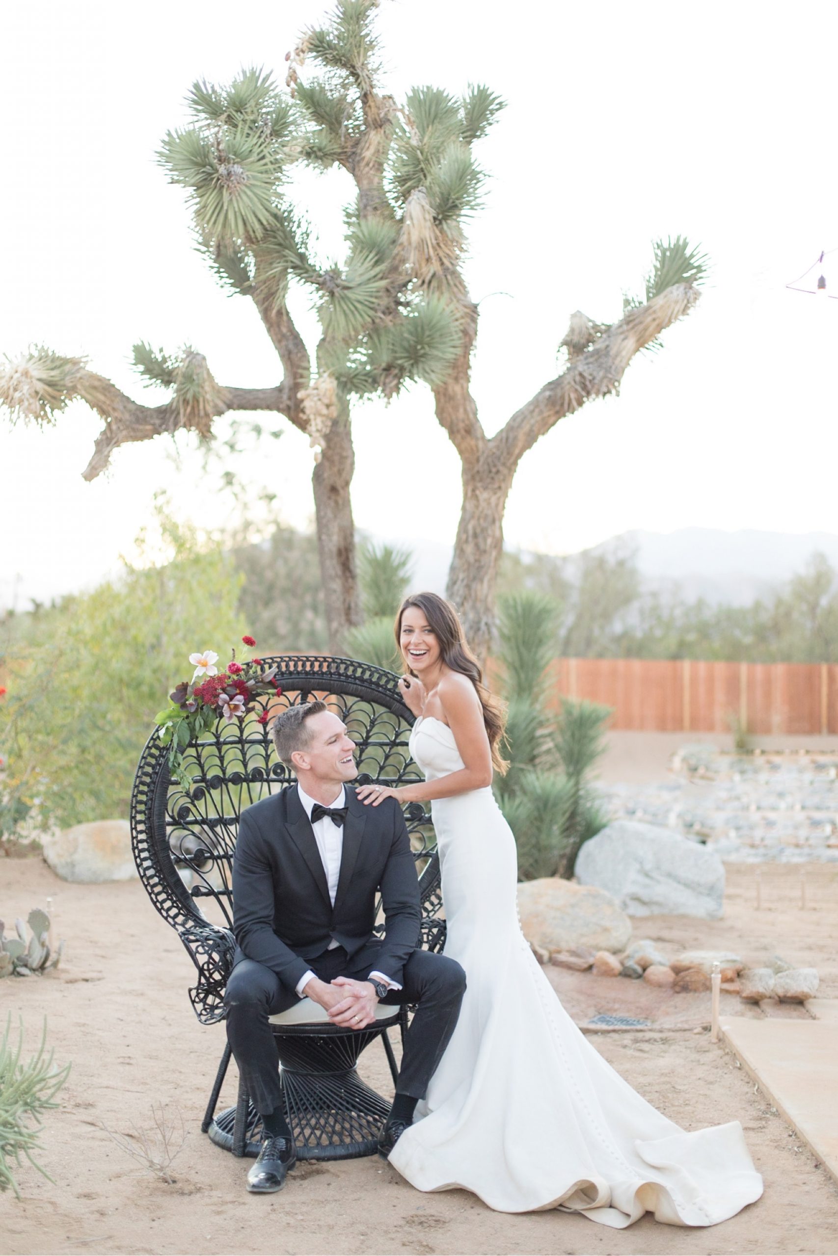 joshua tree bride and groom portraits