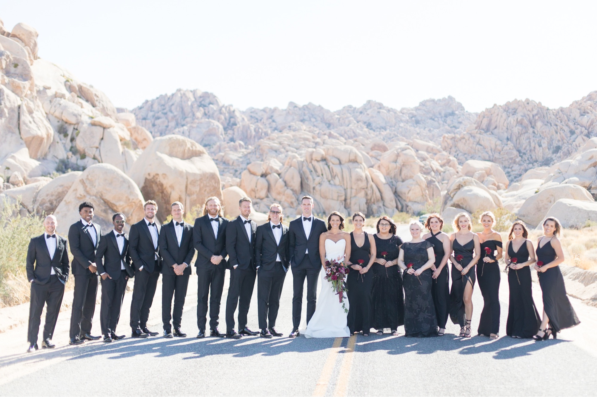 bridal party at joshua tree wedding