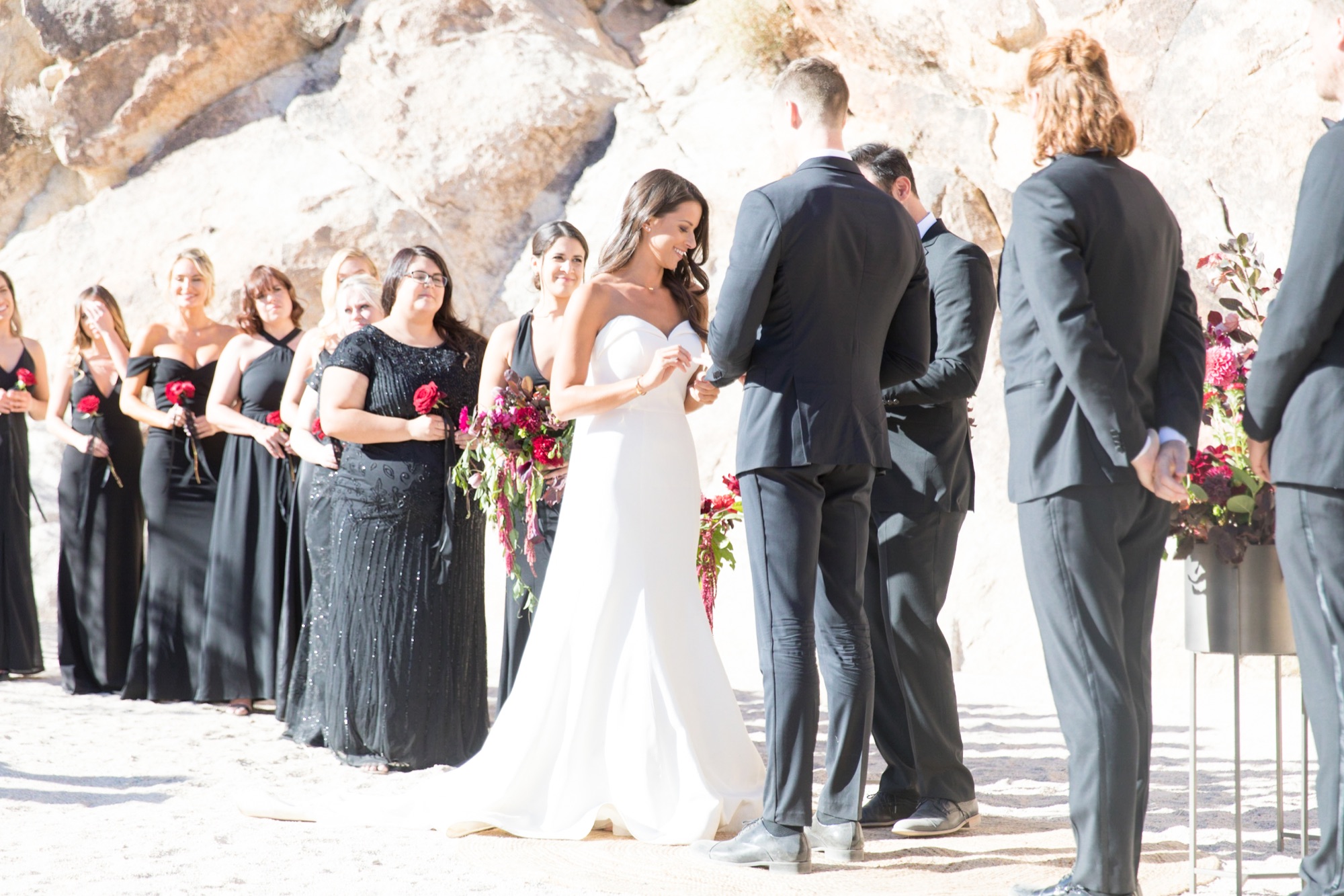 ring exchange at Indian Cove Amphitheater Wedding ceremony