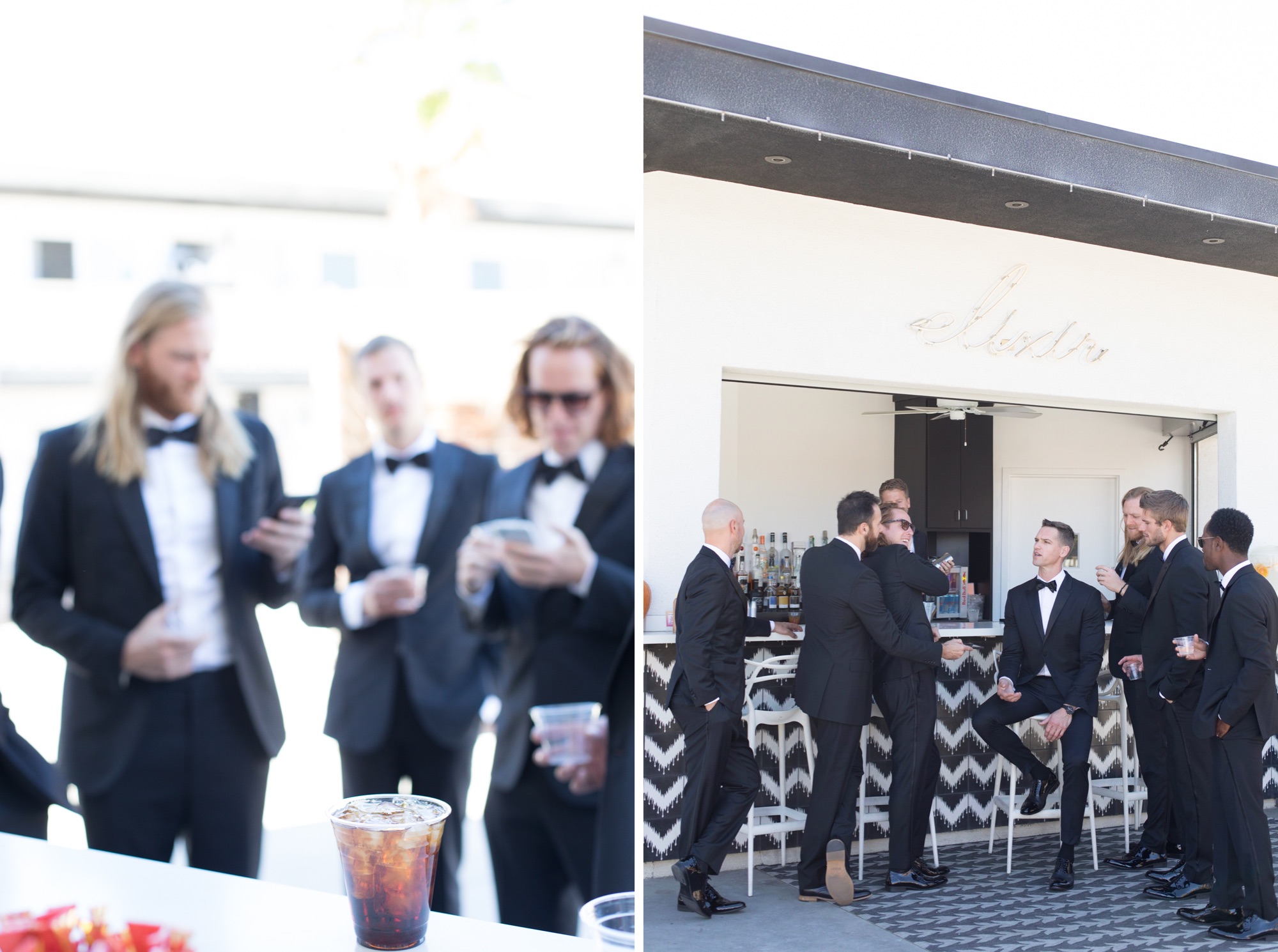 groomsmen at bar