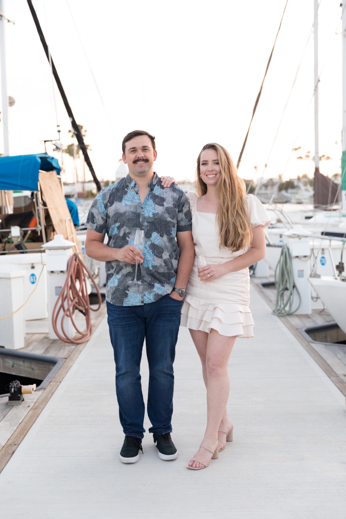 Sailboat Engagement Photos marina champagne