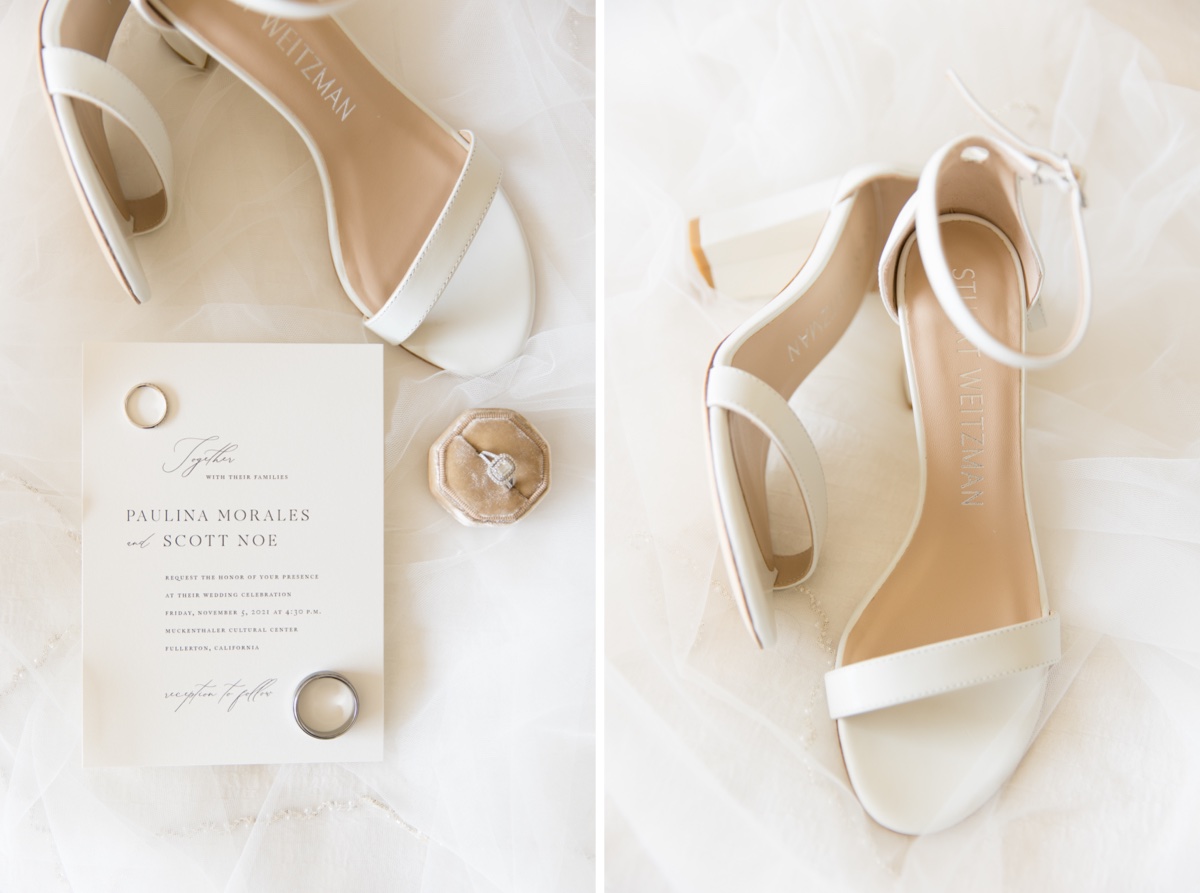 Her wedding shoes were by Stuart Weitzman