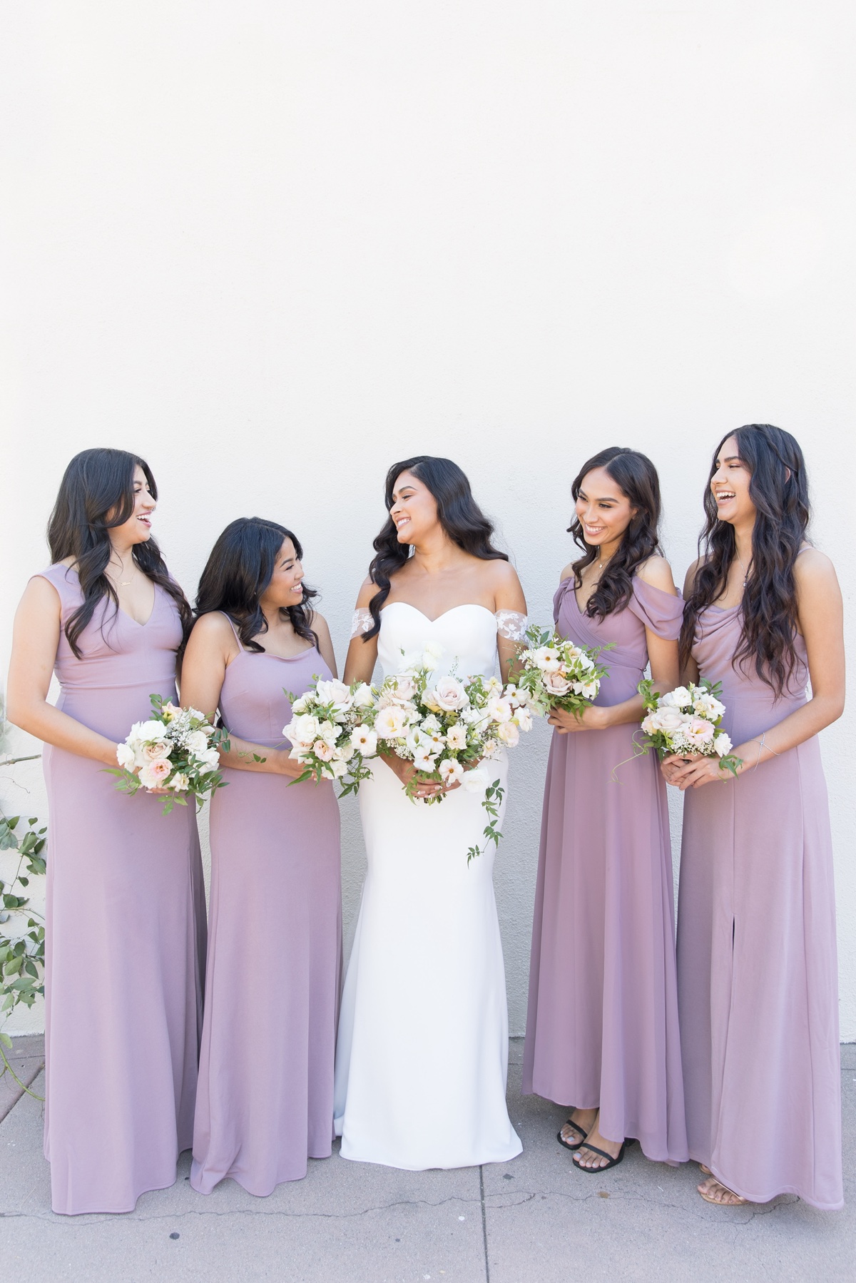 muckenthaler mansion wedding bridesmaids violet dresses