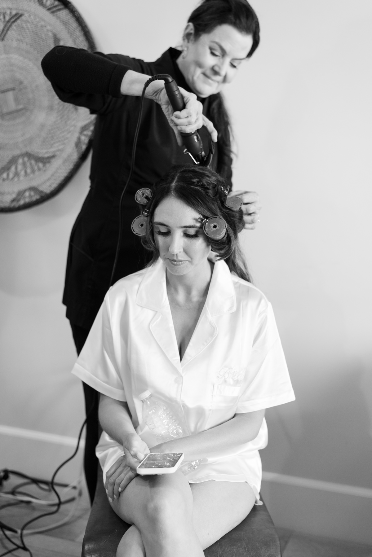 bride getting her done at newport wedding