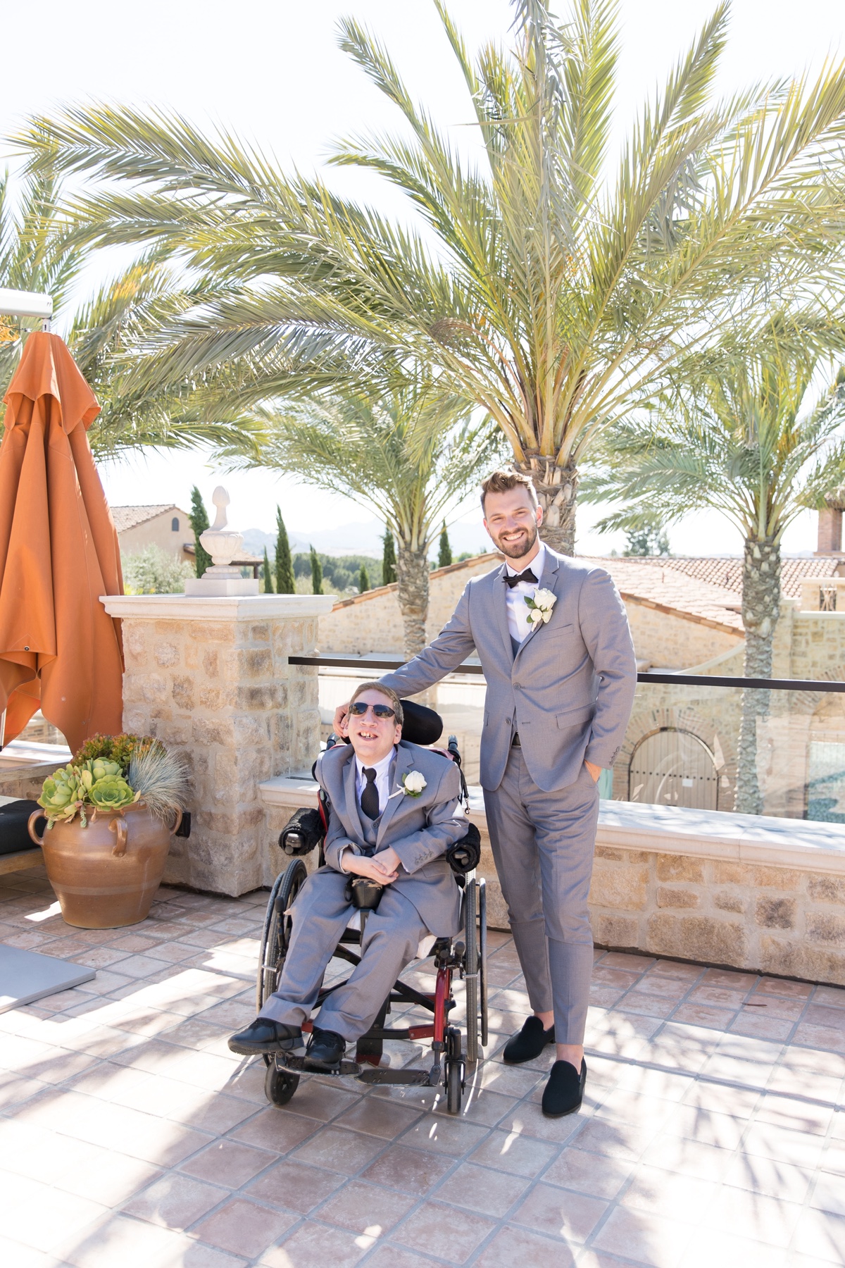 groom and brother at los angeles wedding