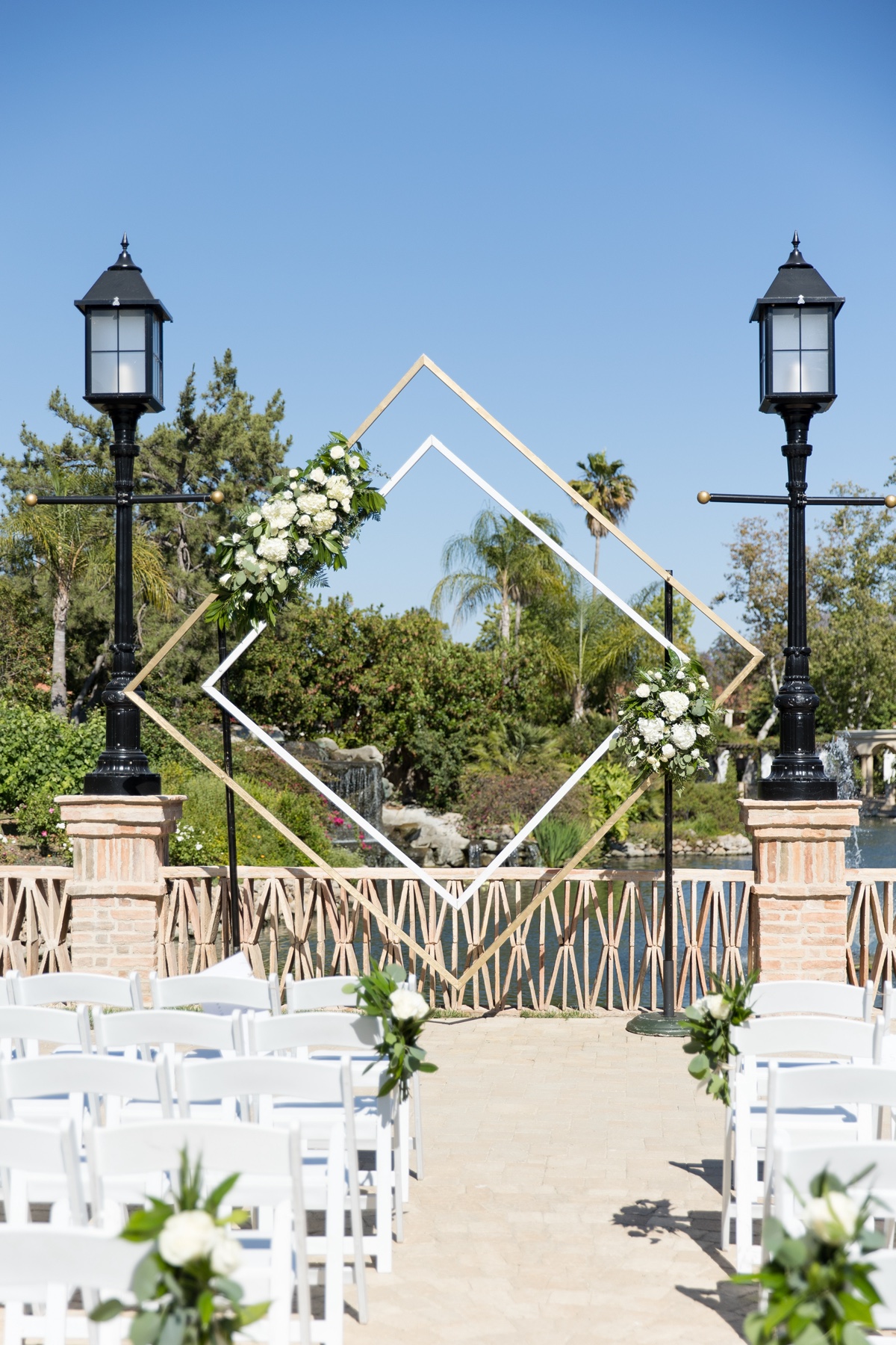 hexagon wedding ceremony arch