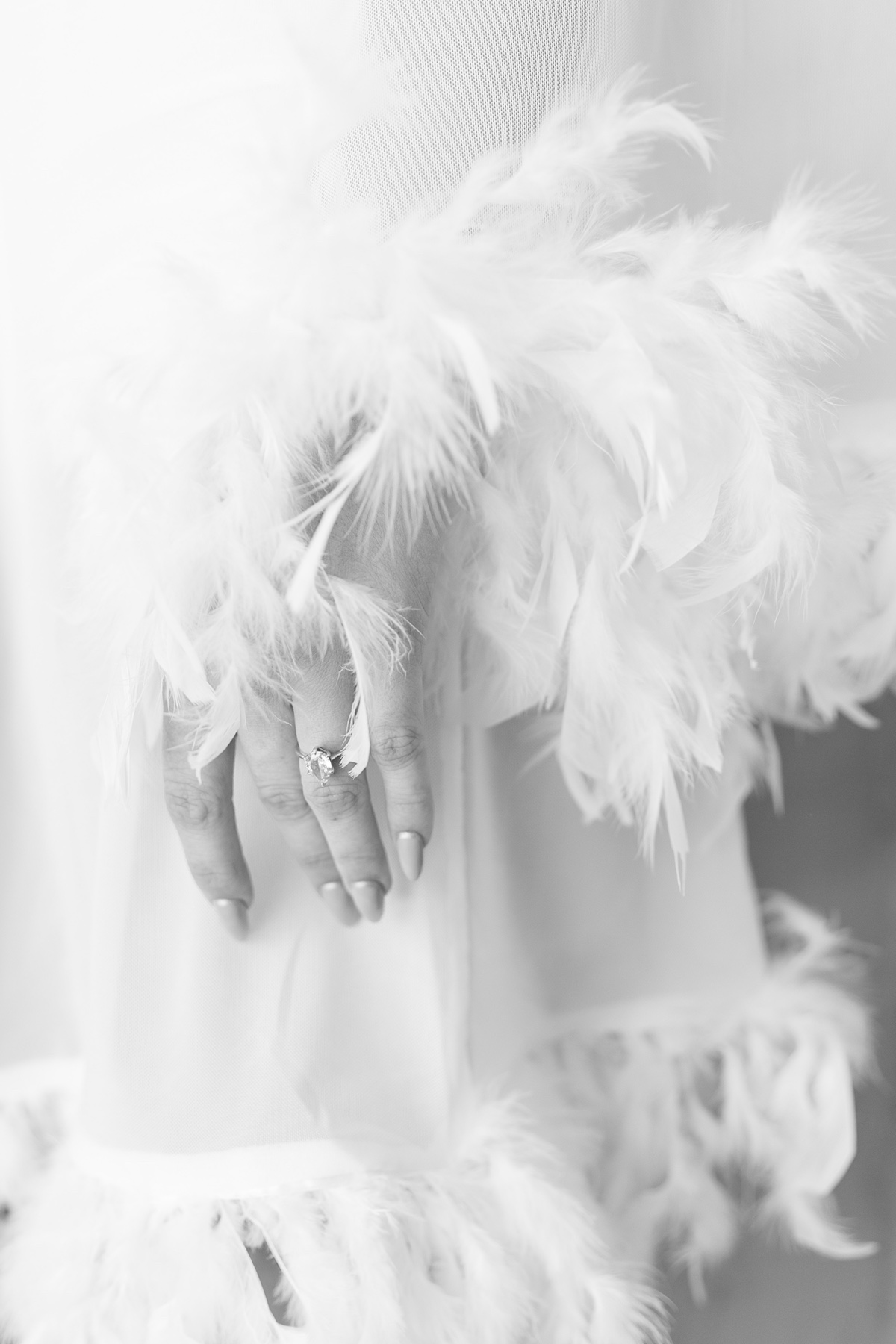 bride feather robe 