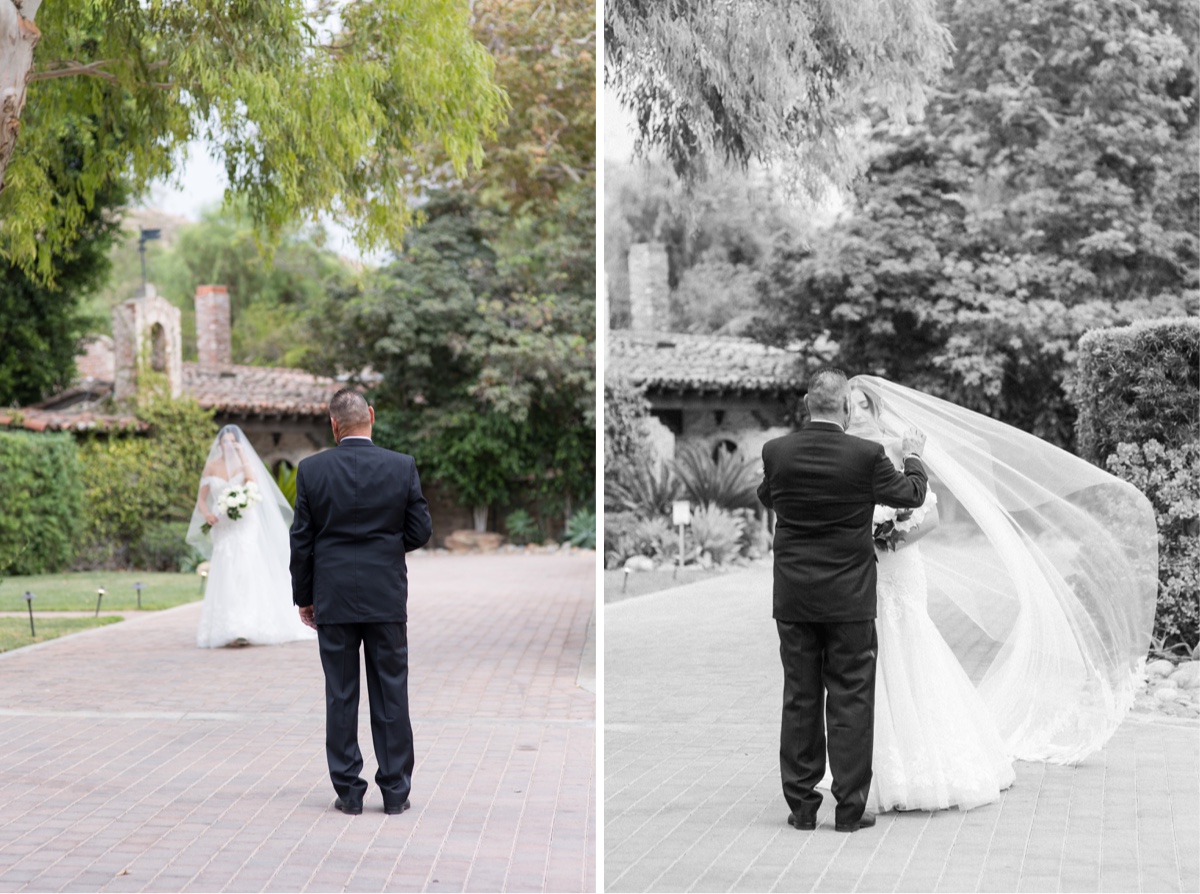 bride walking down the aisle to her father