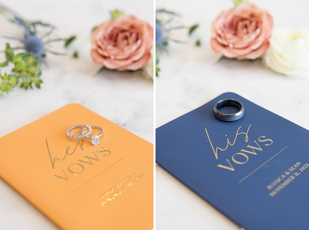 navy and yellow vow books