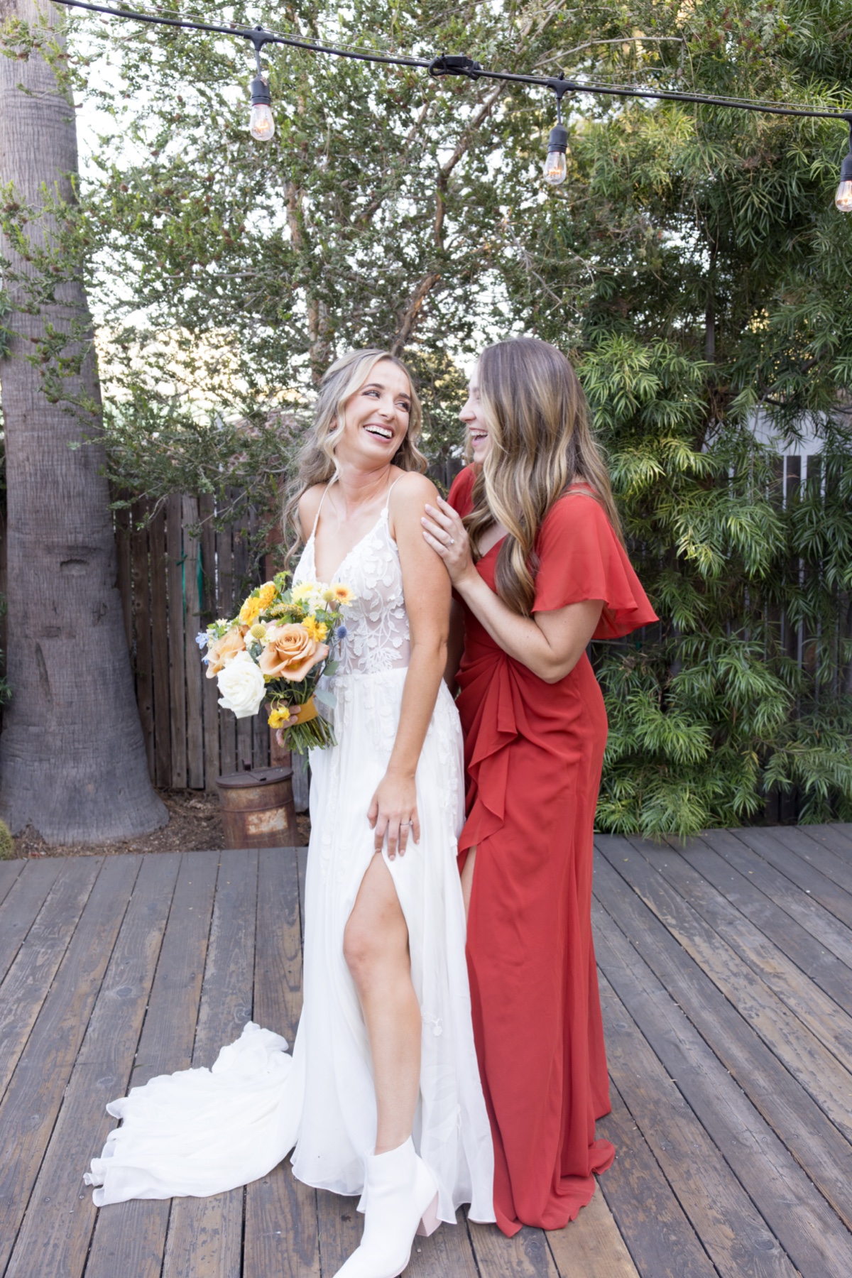 rust bridesmaid dress