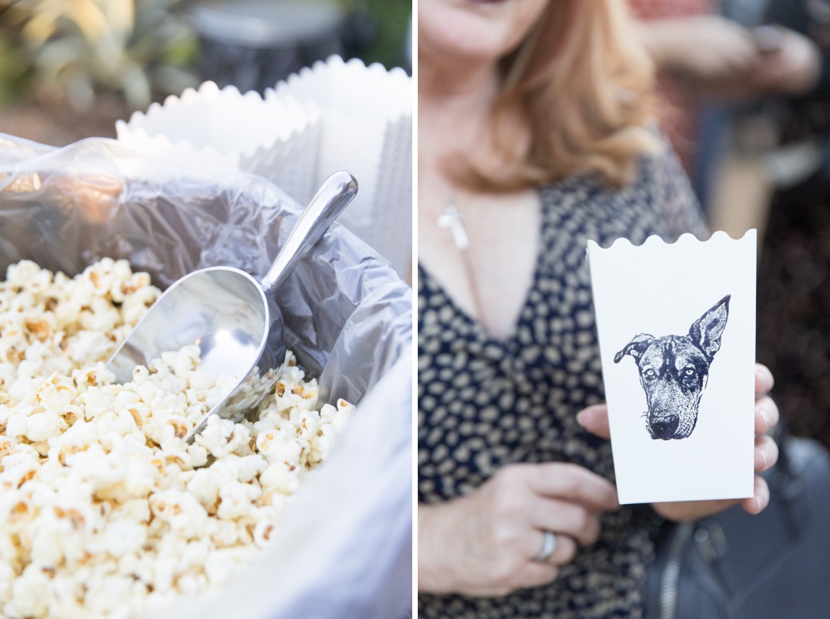 popcorn at wedding cocktail hour