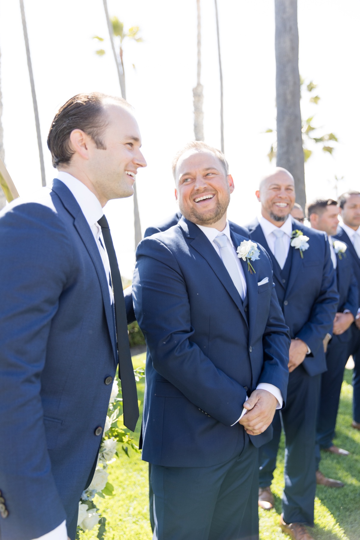 Ole Hanson Beach Club Wedding groom reaction 