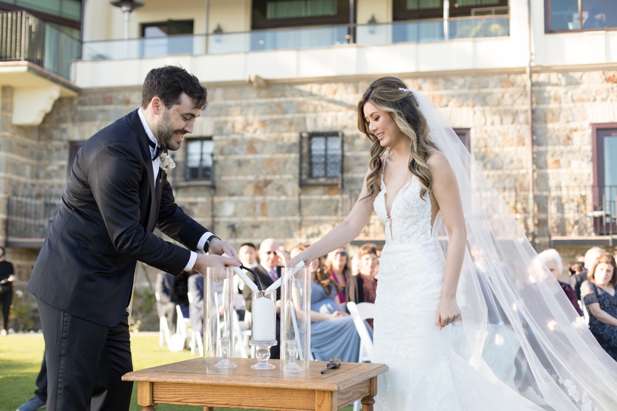 sand ceremony at los angeles wedding 