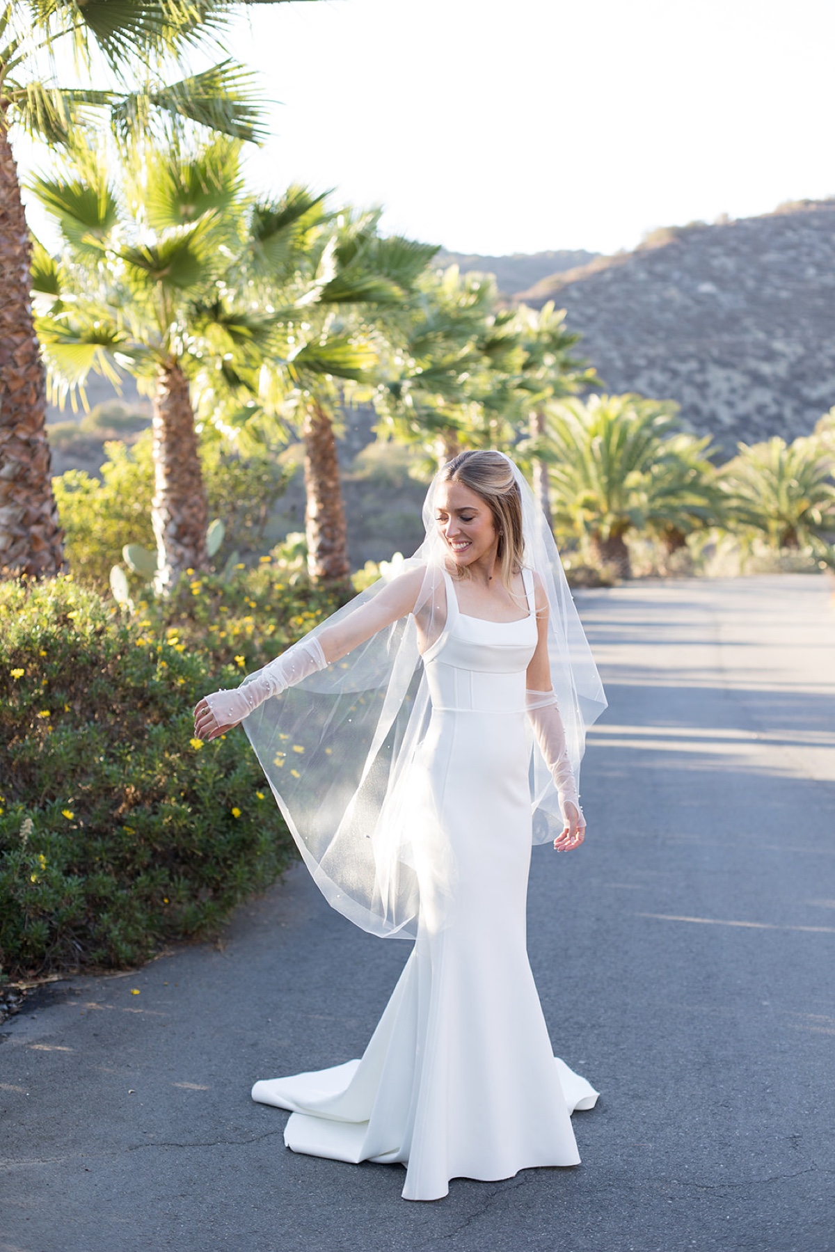 Tivoli Italian Villa Wedding bride portraits with veil 