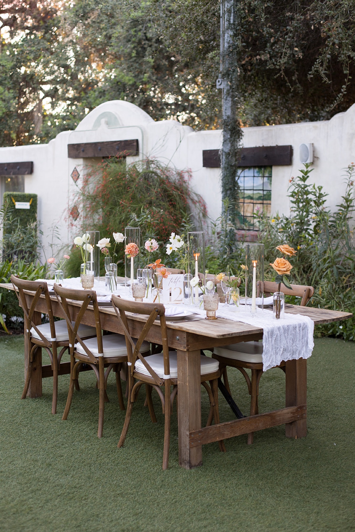 Tivoli Italian Villa Wedding courtyard wedding reception