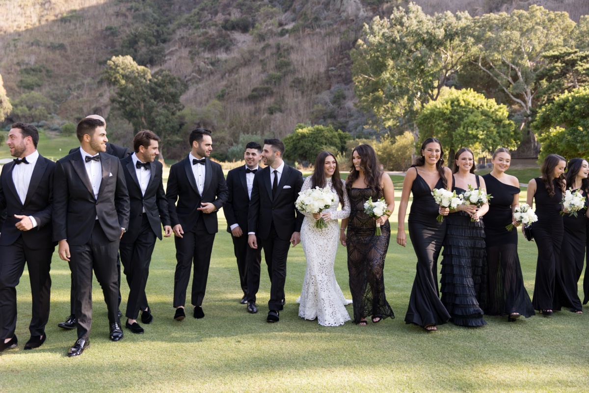 bridal party at ranch at laguna beach wedding