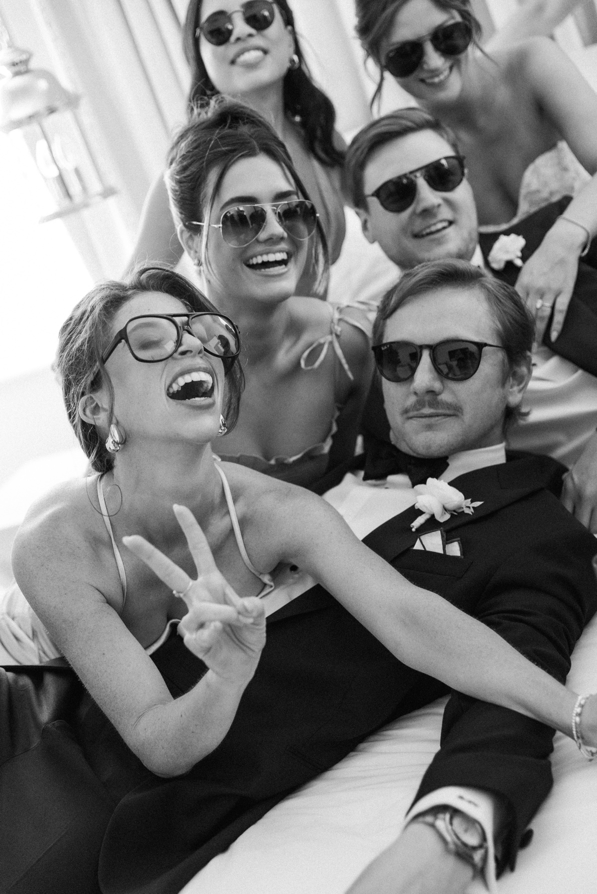 This bridal party wanted to take some fun photos at the avalon hotel.