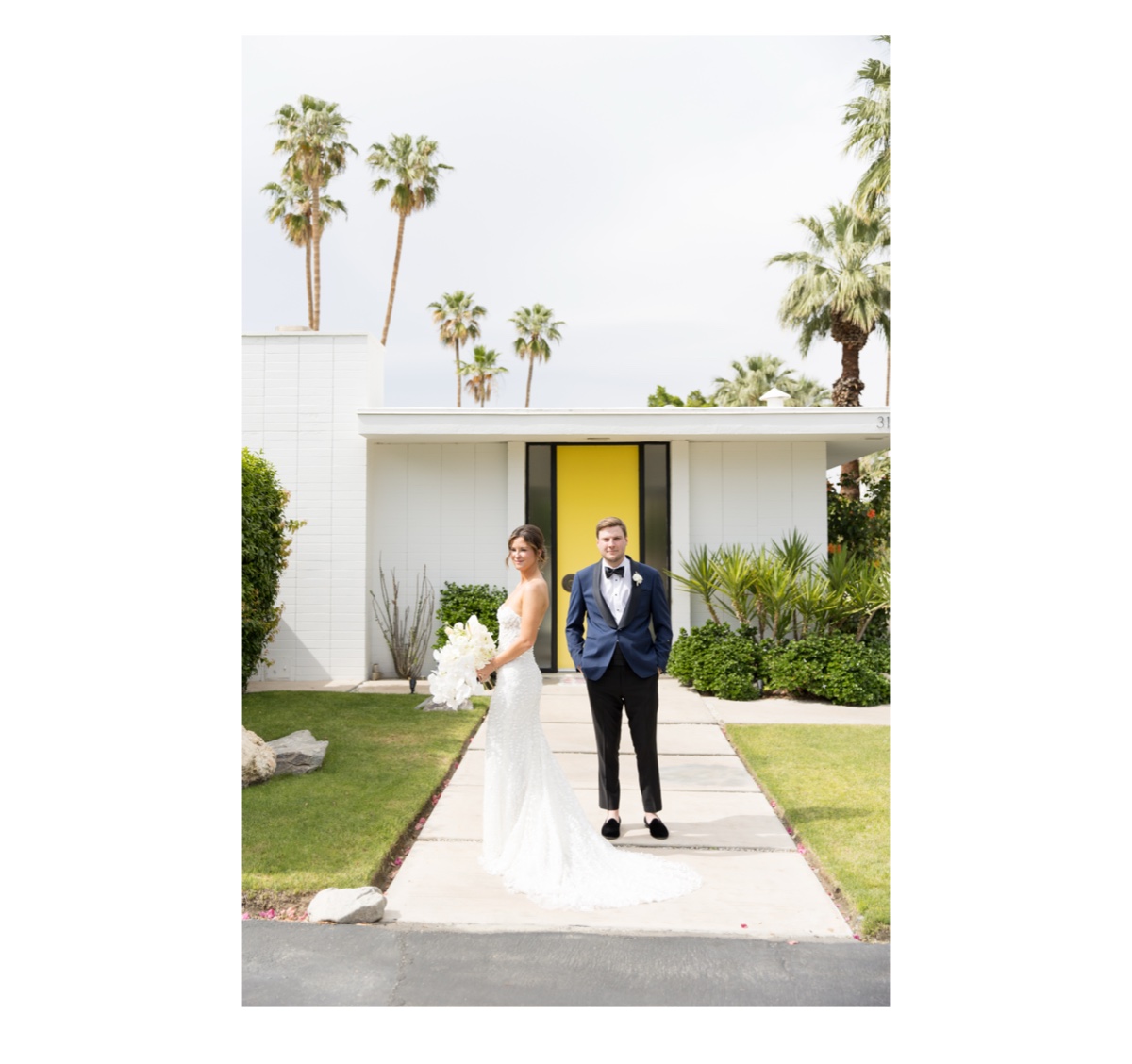 bride and groom getting married in palm springs.