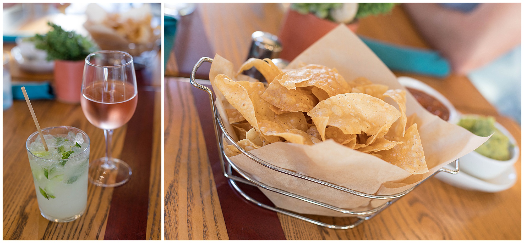 guac and chips at engagement session