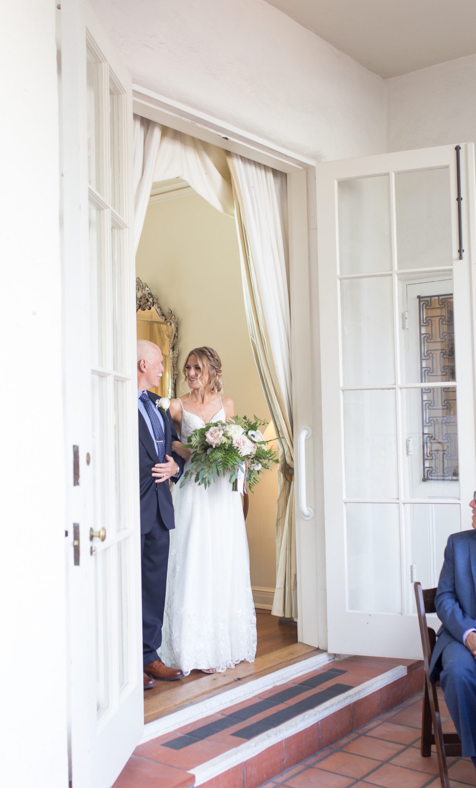 dad walking bride down aisle at darlington house wedding