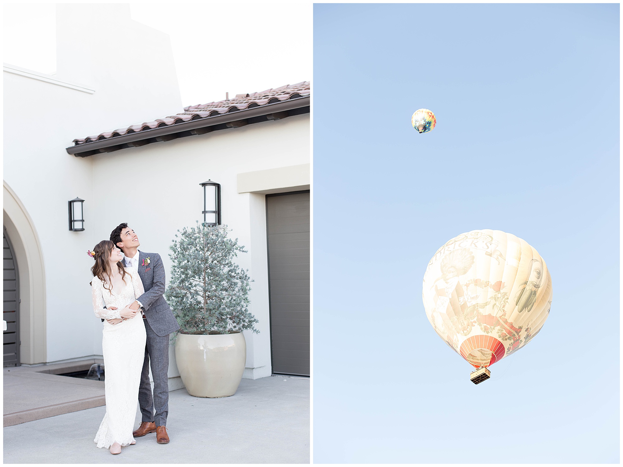 hot air balloons at los angeles wedding