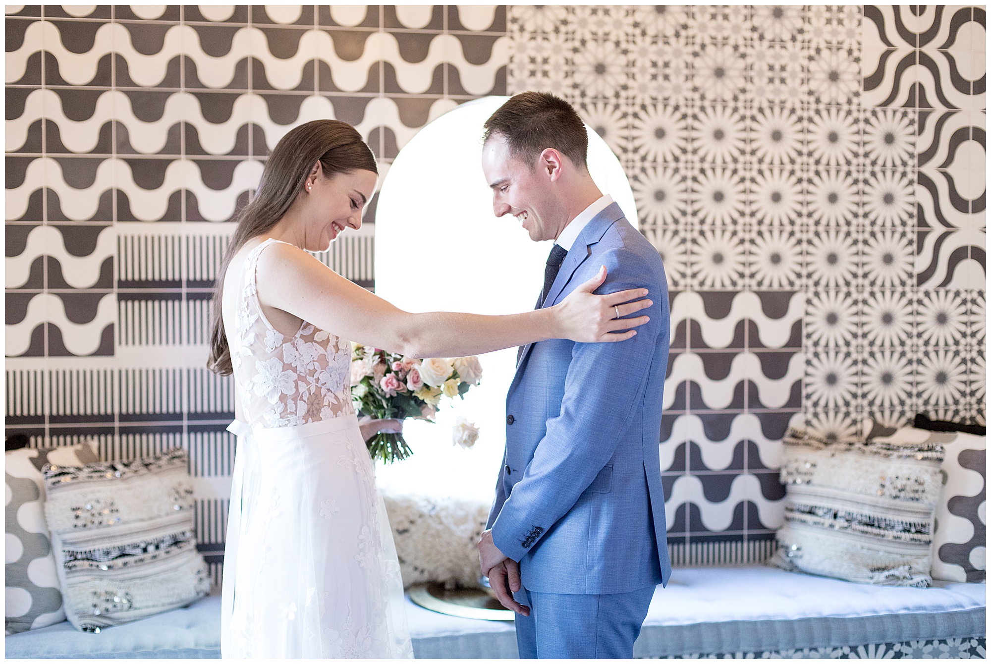 first look at sands hotel wedding