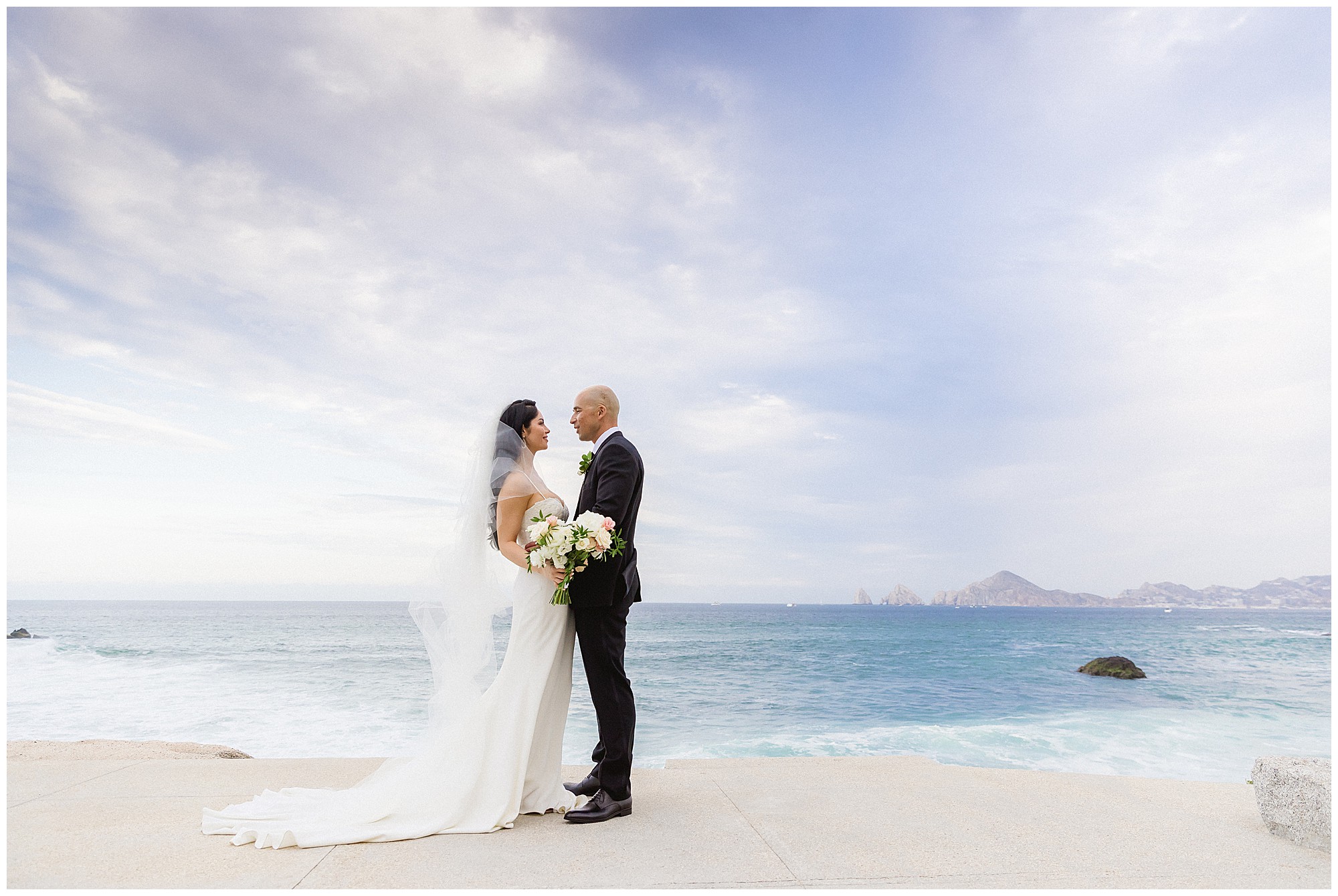 bride and groom at the cape a thompson hotel wedding one of the best mexico wedding venues