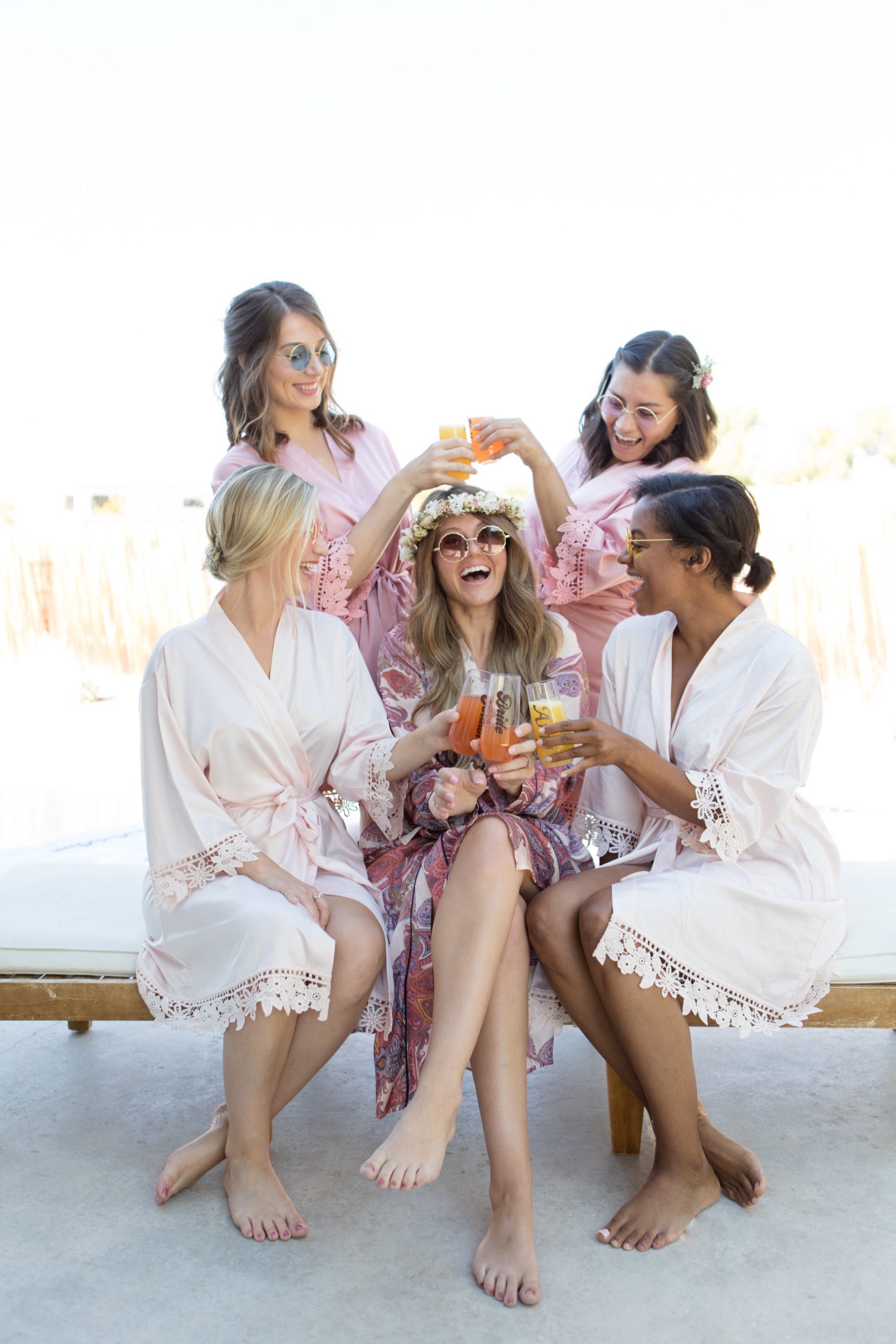 hippie boho bridesmaids joshua tree wedding