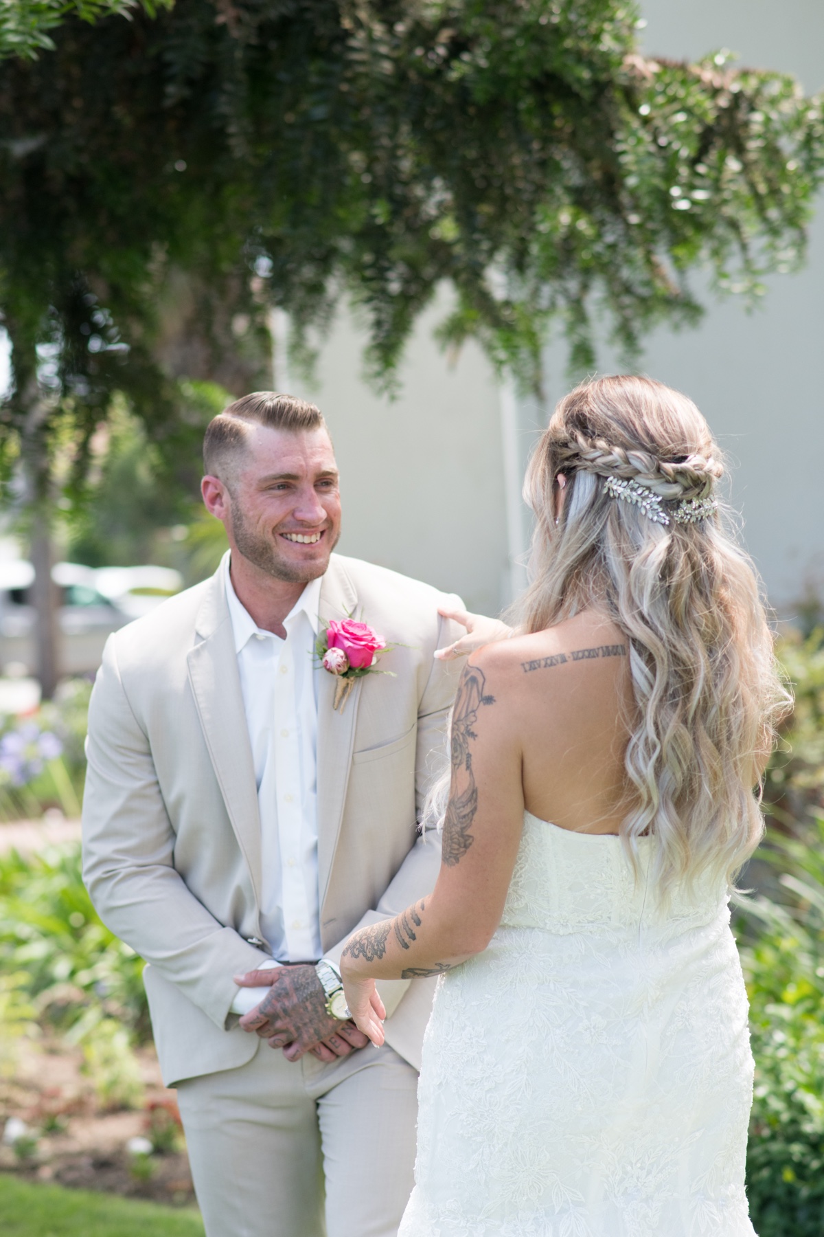 santa ana wedding first look