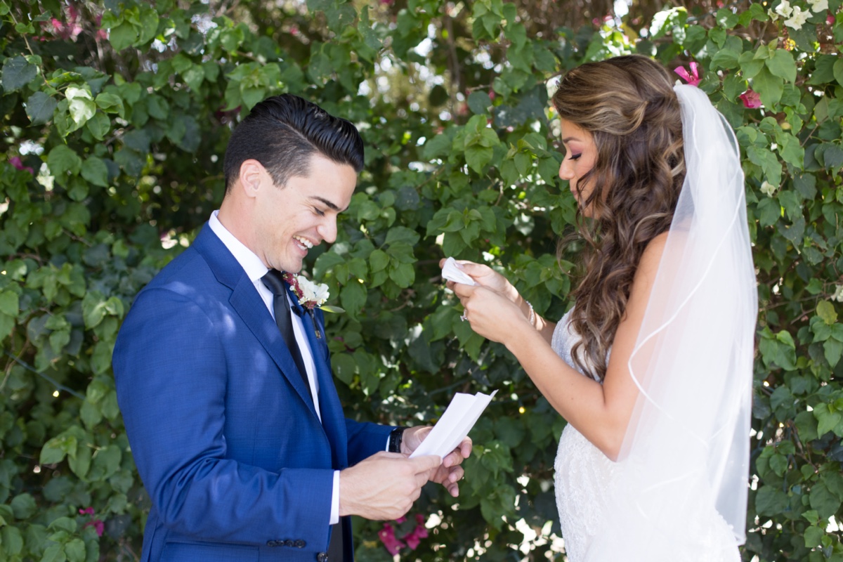 bride and groom exchanging vows at Temecula wedding