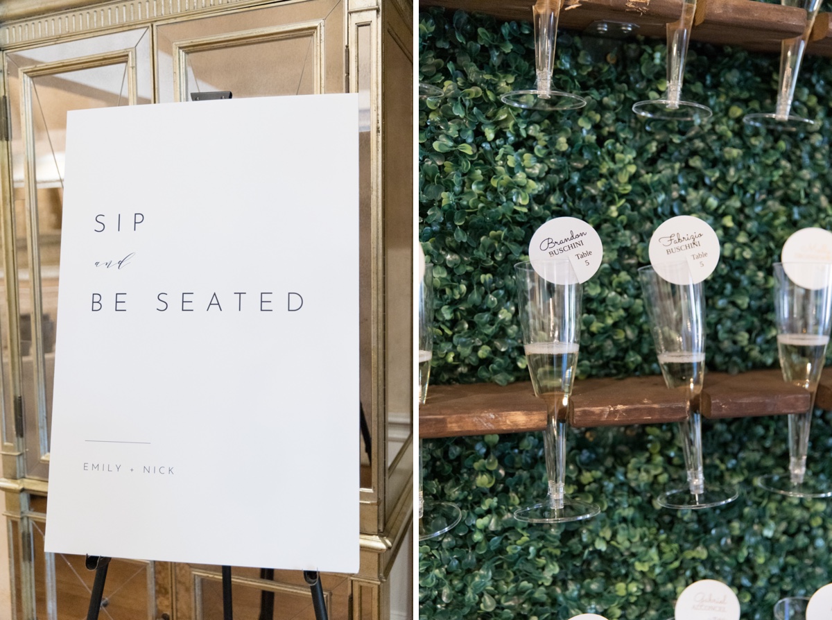 champagne seating chart wedding