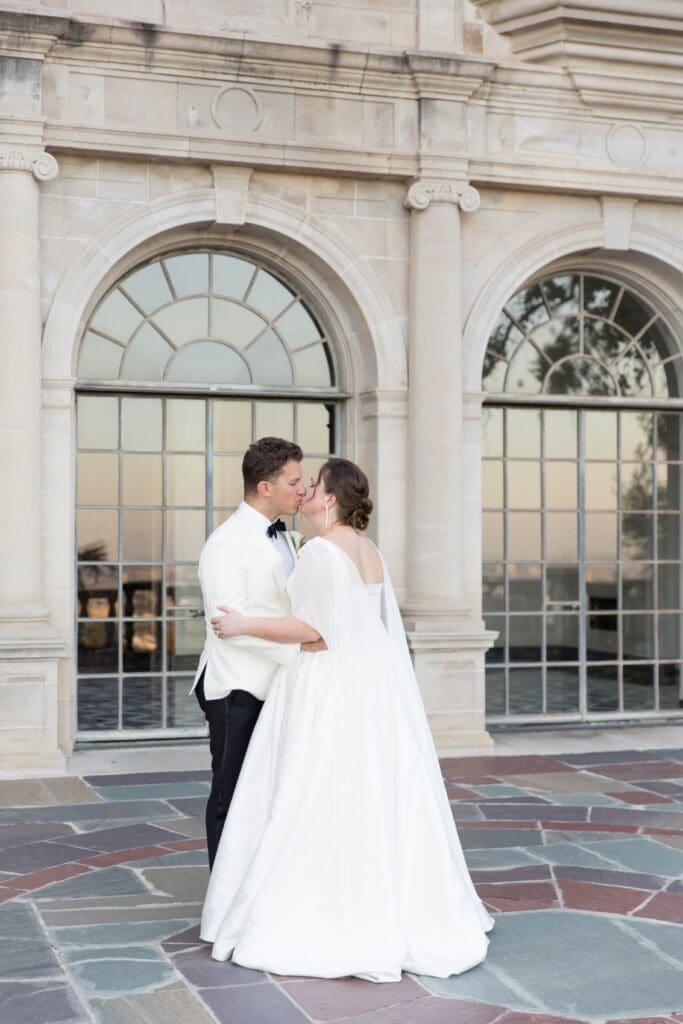 Bride and groom at Greystone Mansion wedding